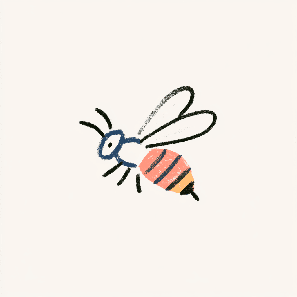 Illustration au crayon d'une guêpe
