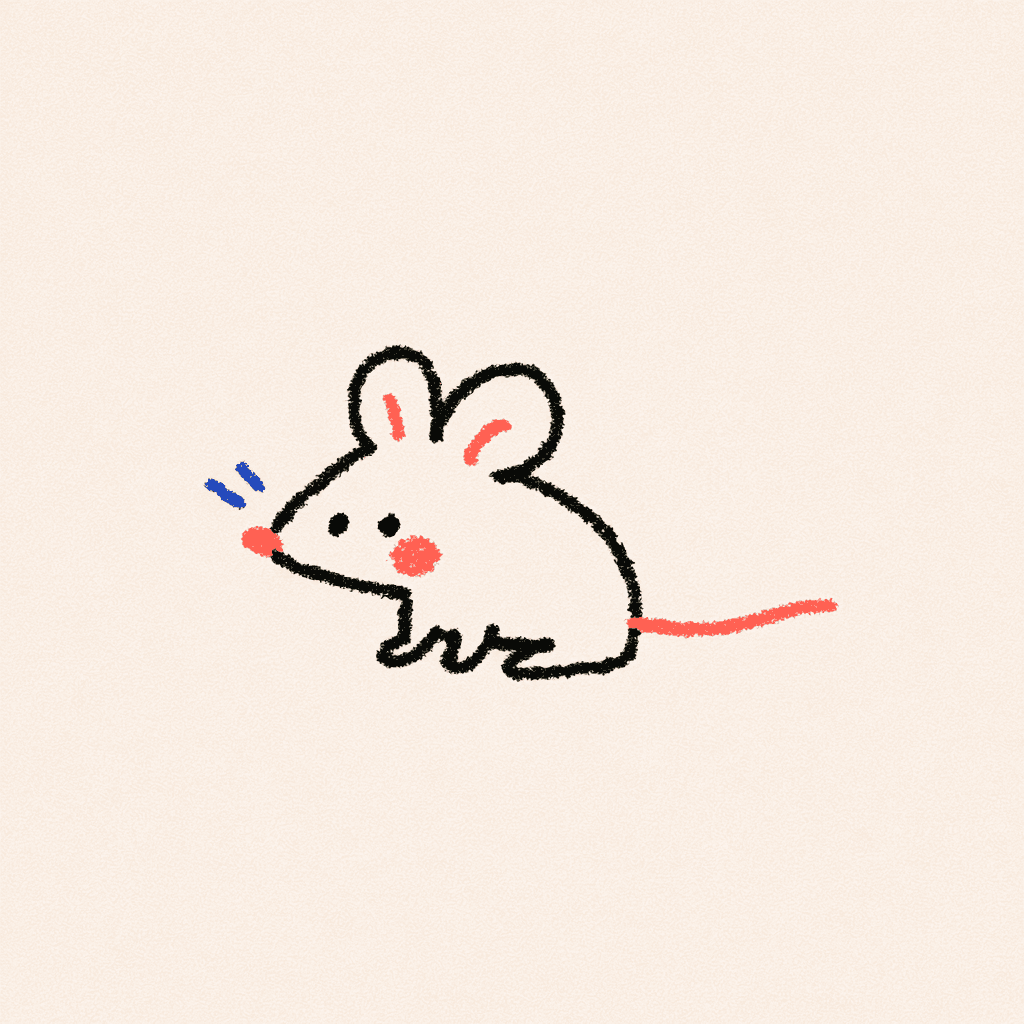Illustration au crayon d'une petite souris